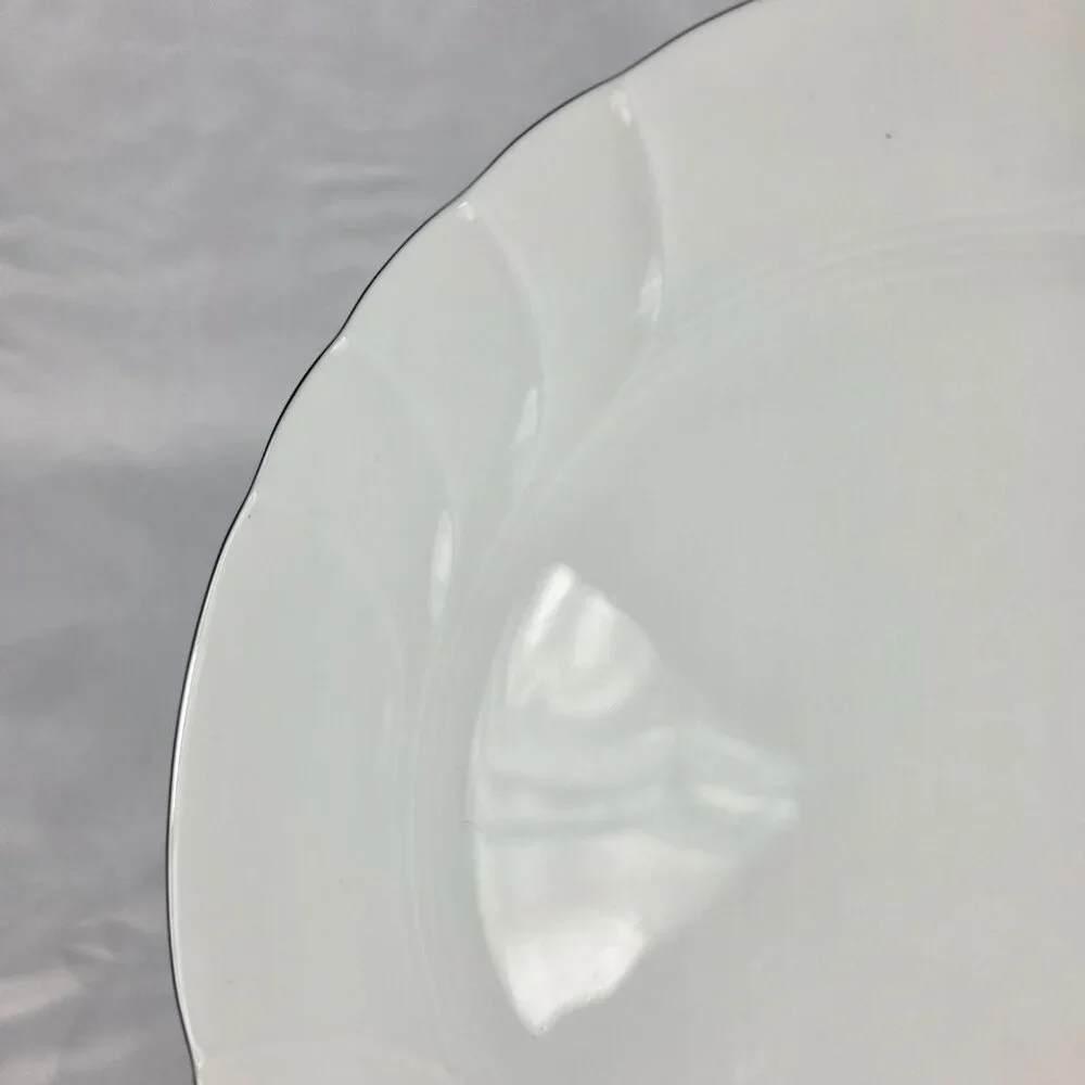 TWO Mikasa Wedding Band Platinum Salad Plates Swirled Platinum Trim